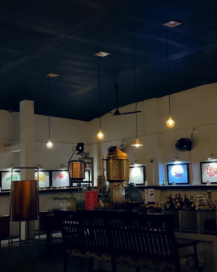 Copper distillation still at the SPR Perfume Museum, Mattancherry