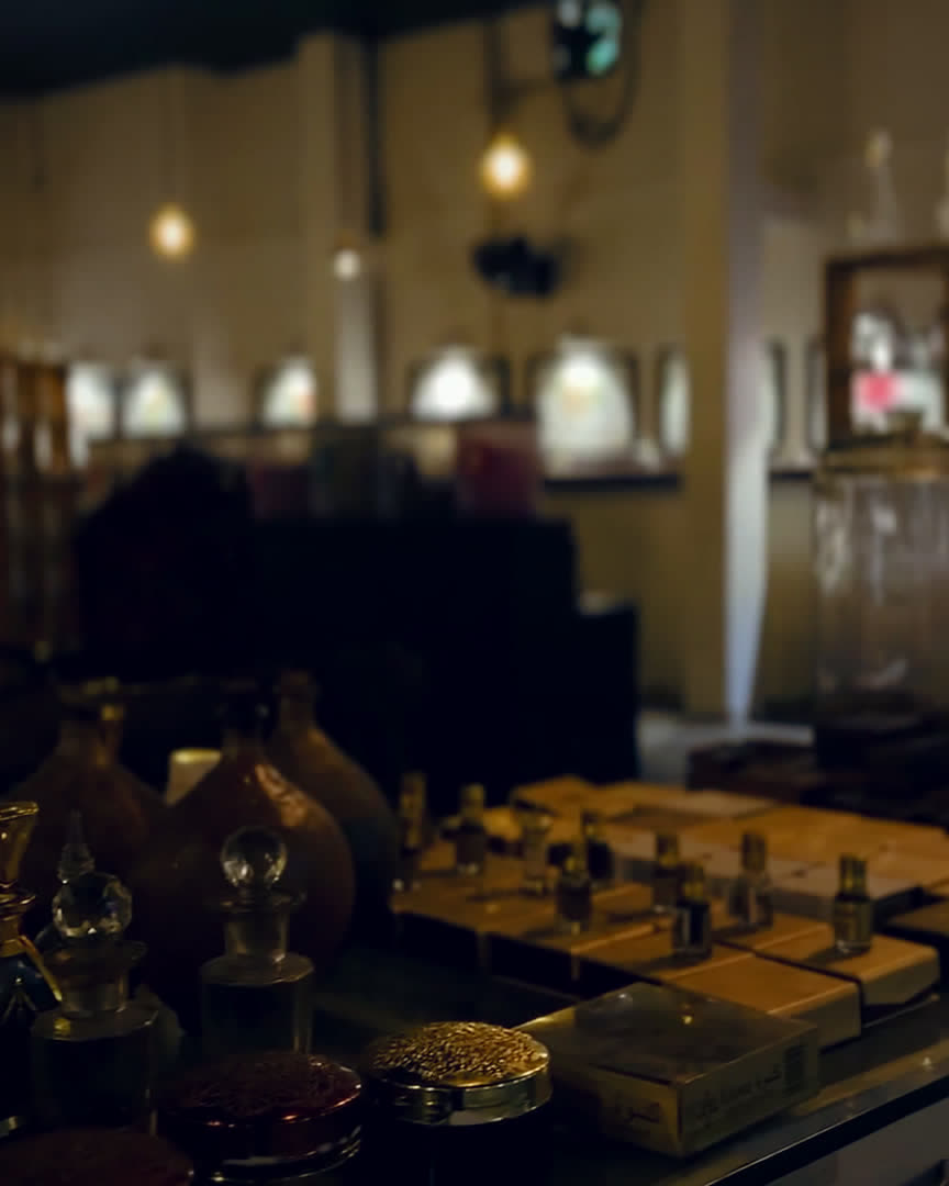 Attar and roll-on oil bottles at the SPR Perfume Museum, Mattancherry